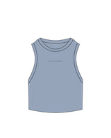 The Ribbed Crop Tank - Powder - Mantra - Center Chest - Embroidered - Tone on Tone
