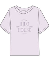 The Midweight Crop Tee - Orchid - HiLo - Center Chest Stacked - Printed - Tone on Tone