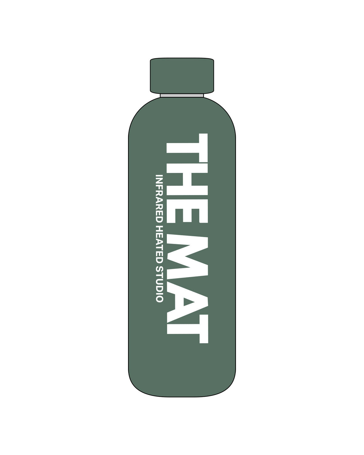 The Water Bottle - Forest - MAT - Center Stacked - Printed - White