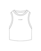 The Ribbed Crop Tank - White - TML - Chest - Embroidered "method" - Black