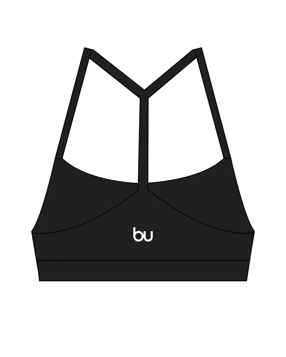 The Basic Bra - Black - Body University - Chest Center & Back Center Initial - White