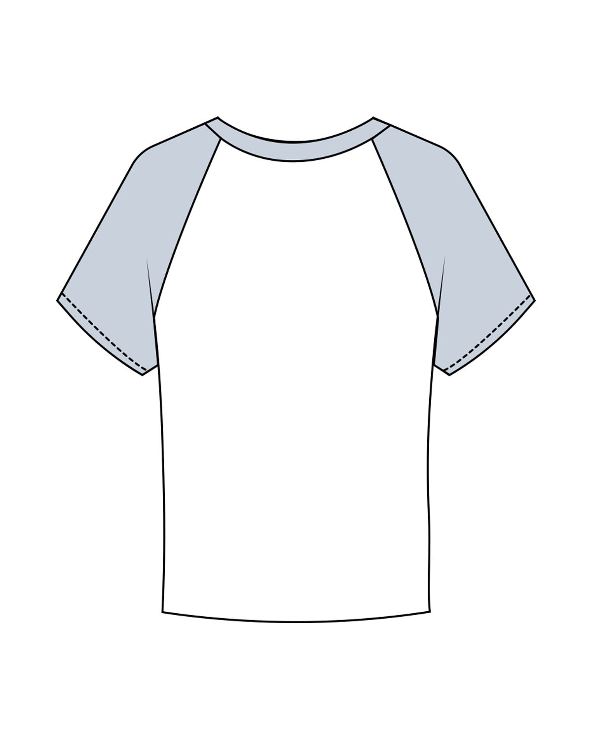 The Micro Rib Baby Tee - White / Baby Blue - Golden Hour - Center Chest Stacked - Printed - Baby Blue