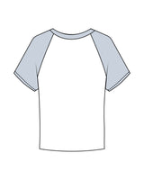 The Micro Rib Baby Tee - White / Baby Blue - Golden Hour - Center Chest Stacked - Printed - Baby Blue