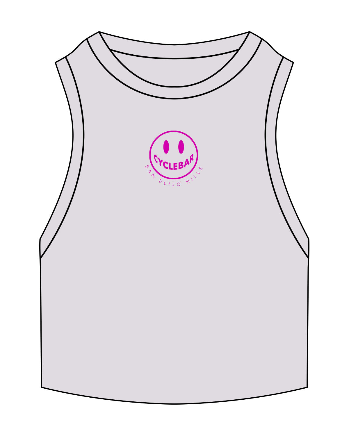 The Ribbed Crop Tank - Orchid - Cyclebar - Smiley - Embroidered - Dark Purple
