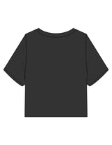The Heavyweight Crop Tee - Washed Black - Komo Studio - Front Stacked - Printed - Off White