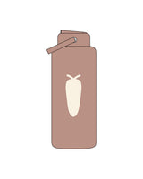 The Wide Mouth Water Bottle - Clay - BlueCarrot - Center Body - Printed - Off White