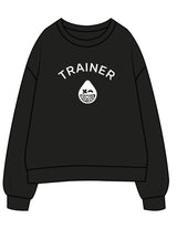 The Mens Crewneck - Black - Rumble Trainer - Center Chest Stacked - White