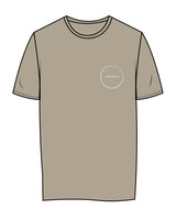 The Womens Tee - Mushroom - Megan Marie Organizing - Left Chest & Center Back Stacked - White