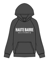 The Mens Hoodie - Washed Black - Haute Barre - Center Chest Stacked - White