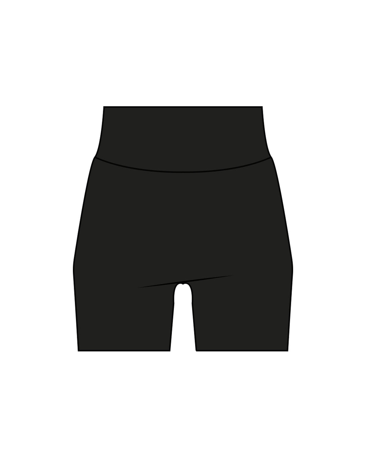 The Basic Short - Black - Sweat Circuit - Back Waistline - White Printed