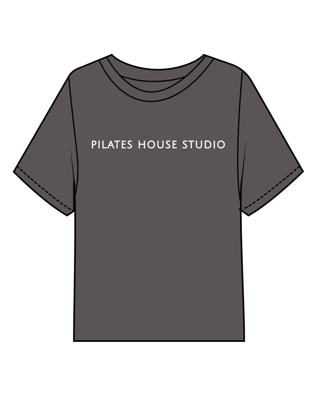 The Midweight Crop Tee - Pepper - PHS - Center Chest - Back "Smile" - Printed - White