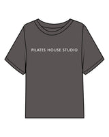 The Midweight Crop Tee - Pepper - PHS - Center Chest - Back "Smile" - Printed - White