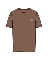 The Womens Tee - Walnut - Bare & Sol - Left Chest Stacked - Printed - Ivory