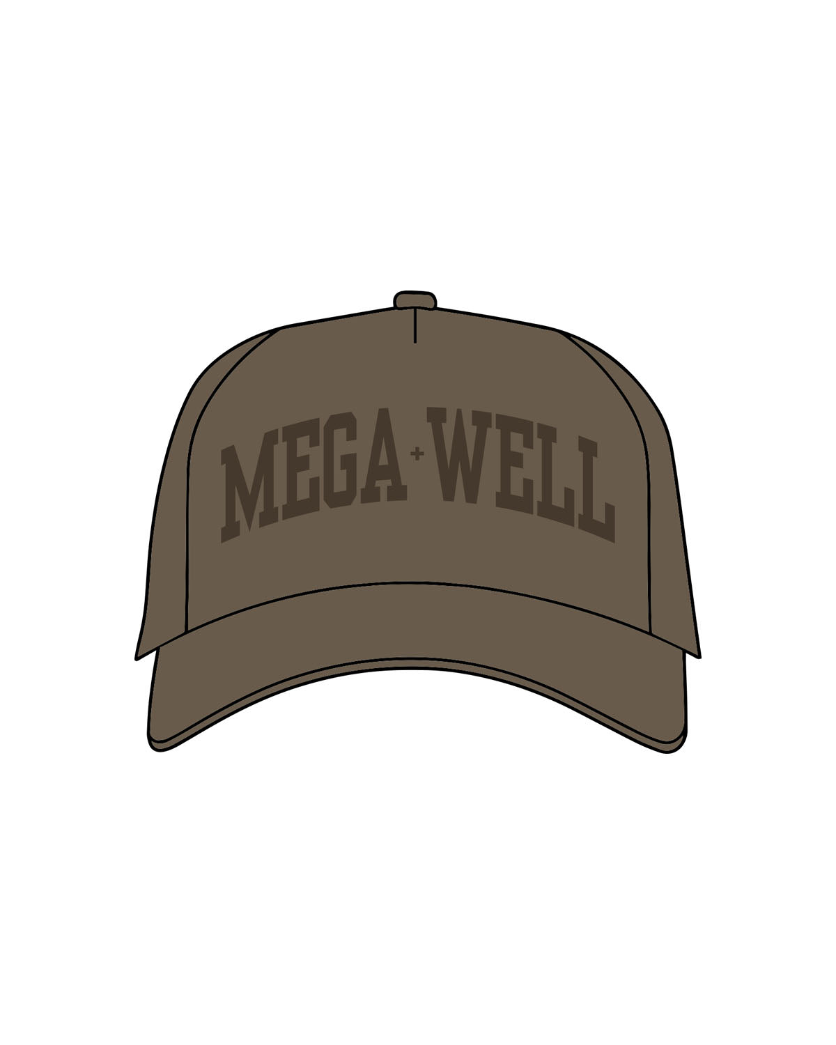 The Foam Trucker - Walnut - Mega Well - Center Crown Arc - Printed - Tone on Tone