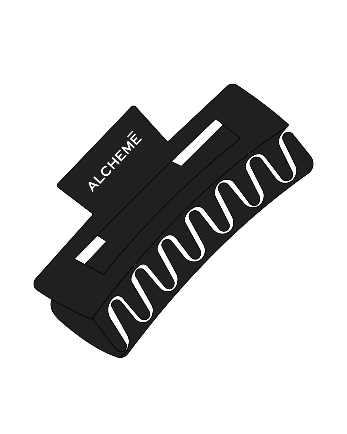 The Claw Hair Clip - Black  - ALCHEME - Center - White Glossy