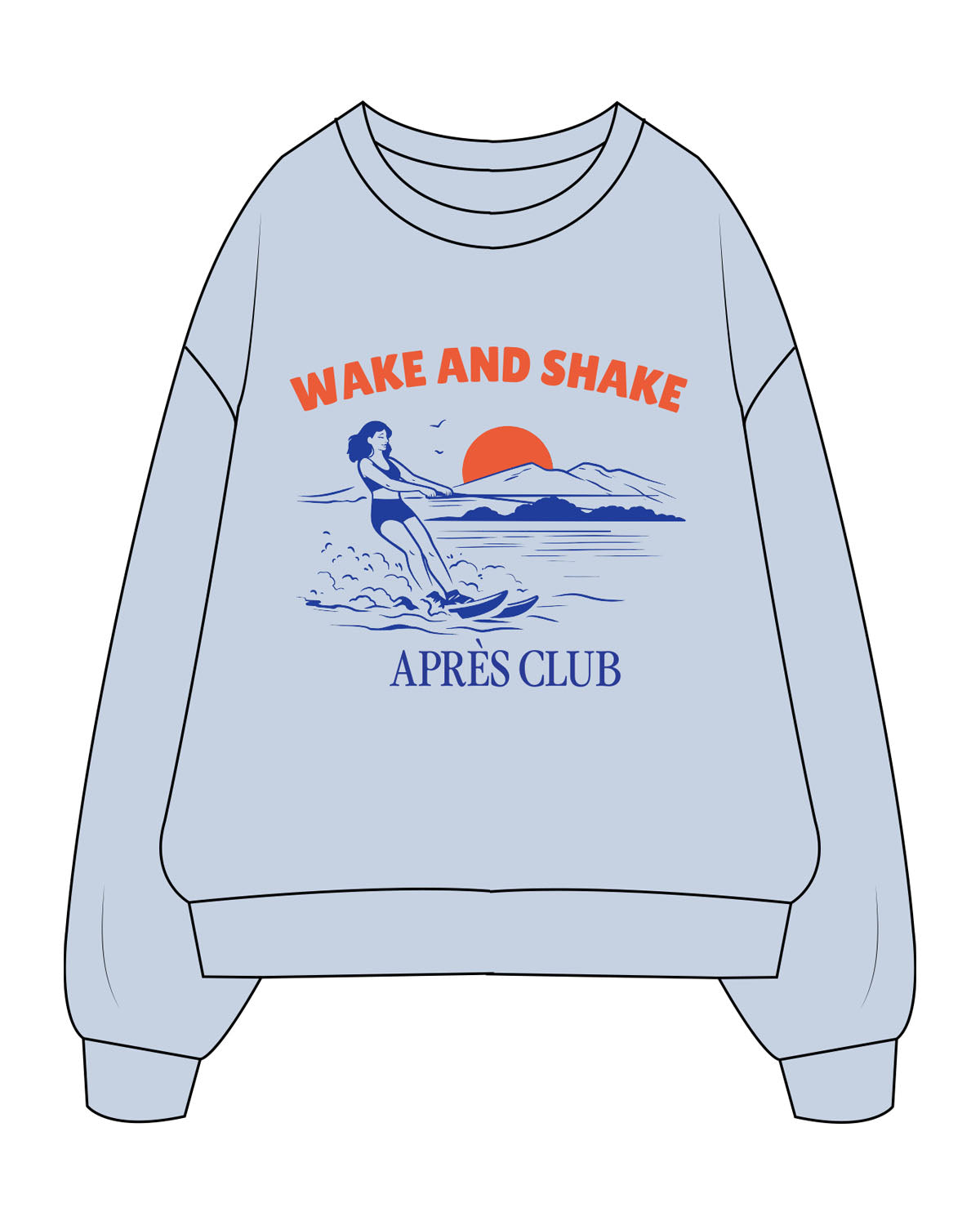 The Mens Crewneck - Powder - Lagree Tahoe - Full Front - Printed - Full Color