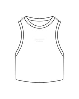 The Ribbed Crop Tank - White - Collective Studios - Center Chest Stacked - Embroidered - Light Gray