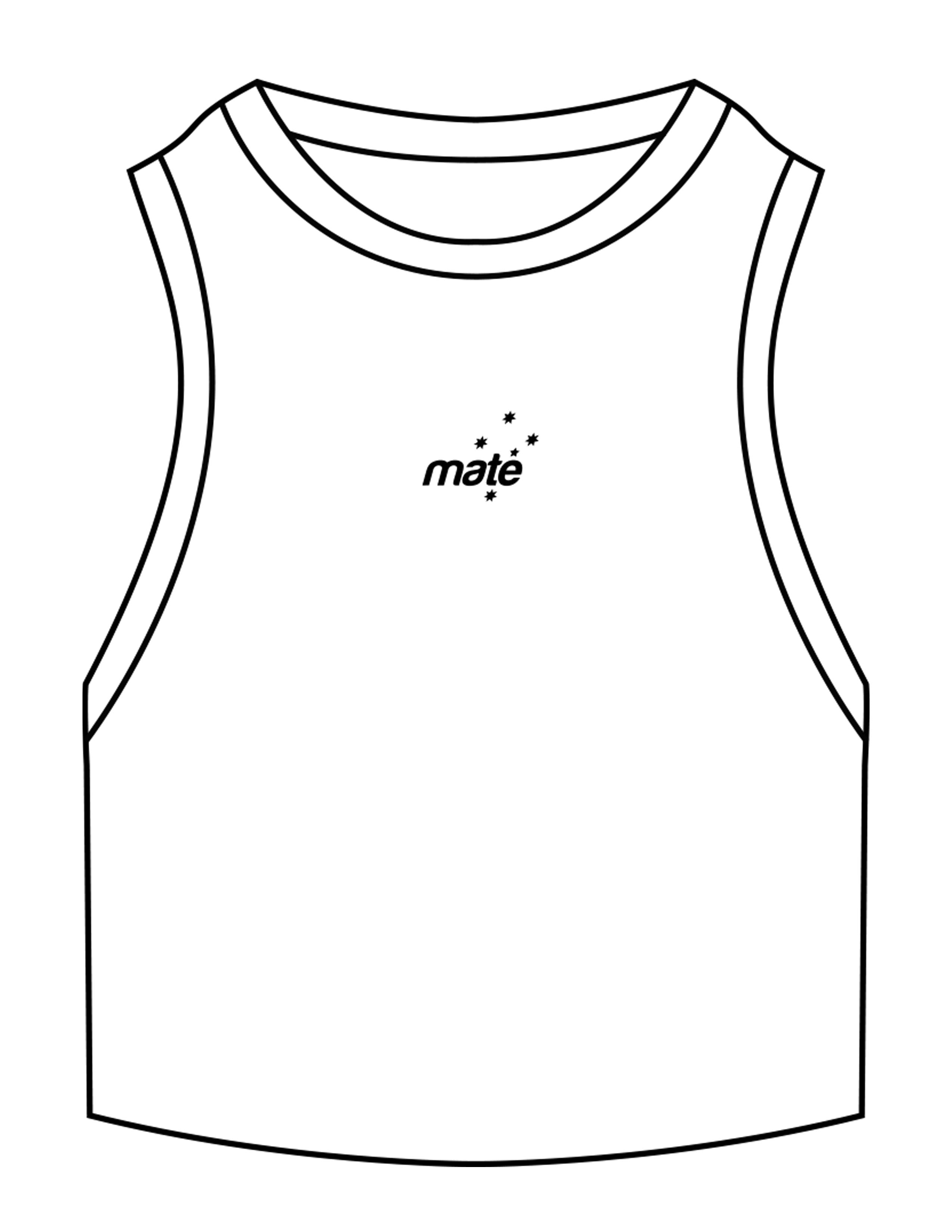 The Ribbed Crop Tank - White - Training Mate - Center Chest - EMB - Black