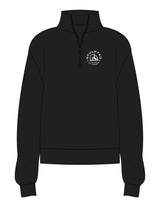 The Womens 1/4 Zip - Black - Sculpted By Lagree - Left Chest Round - Embroidered - White