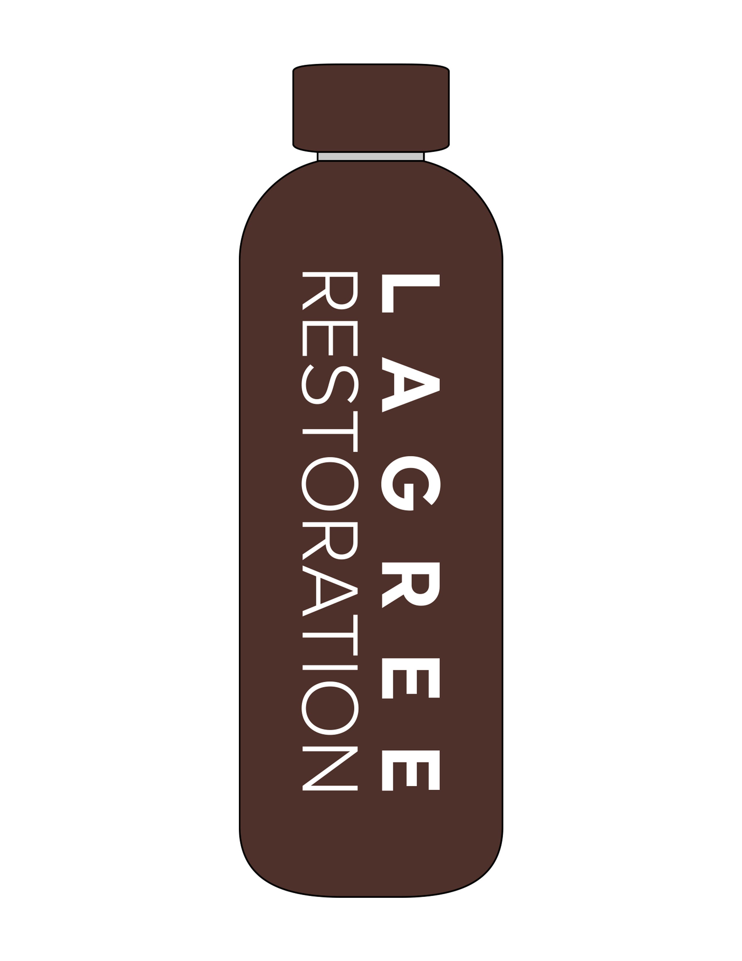 The Water Bottle - Coffee - Lagree Restoration - Center Body Vertical - Printed - White