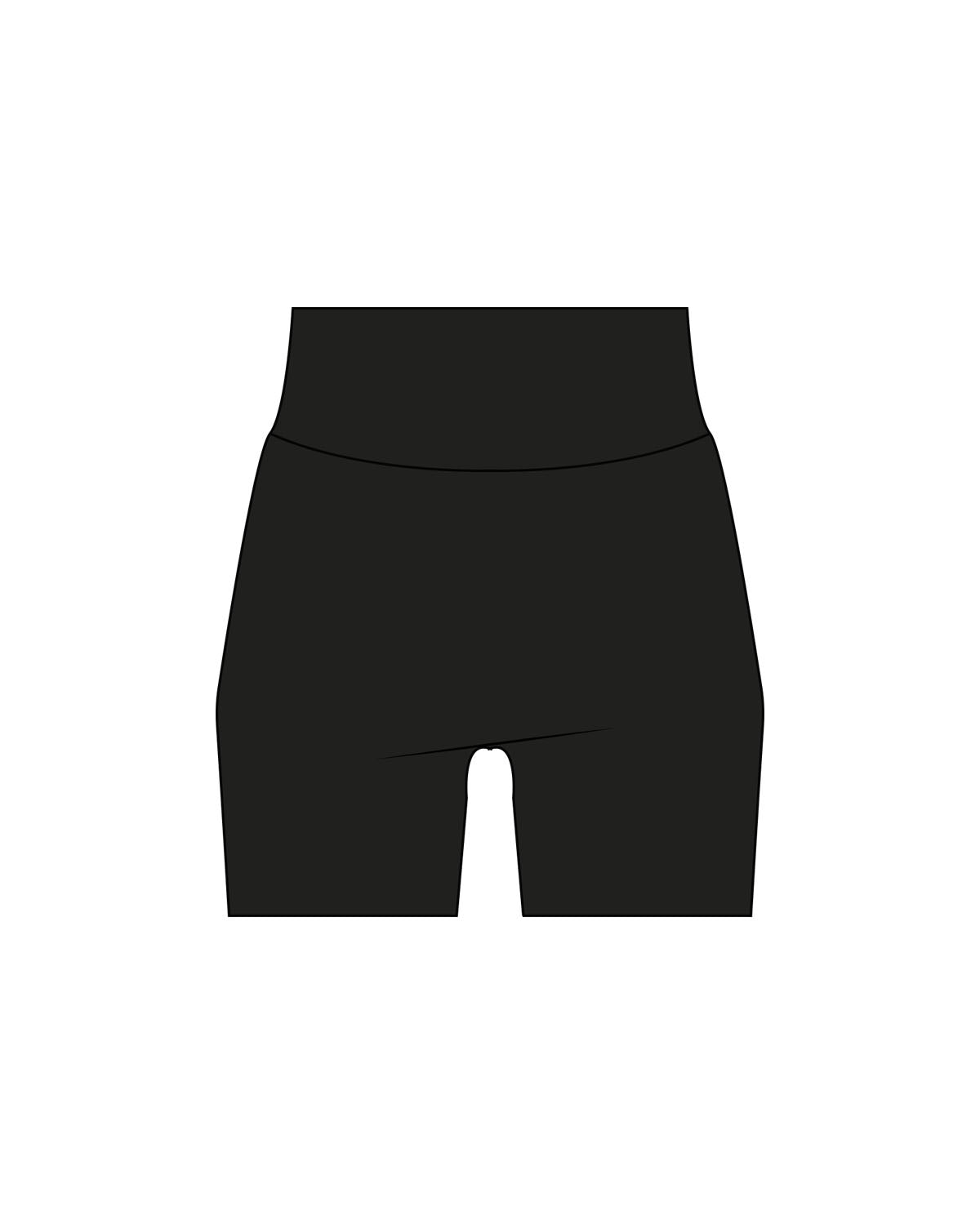 The Basic Short - Black - Exodus Fitness - Back Waistline - Printed - White