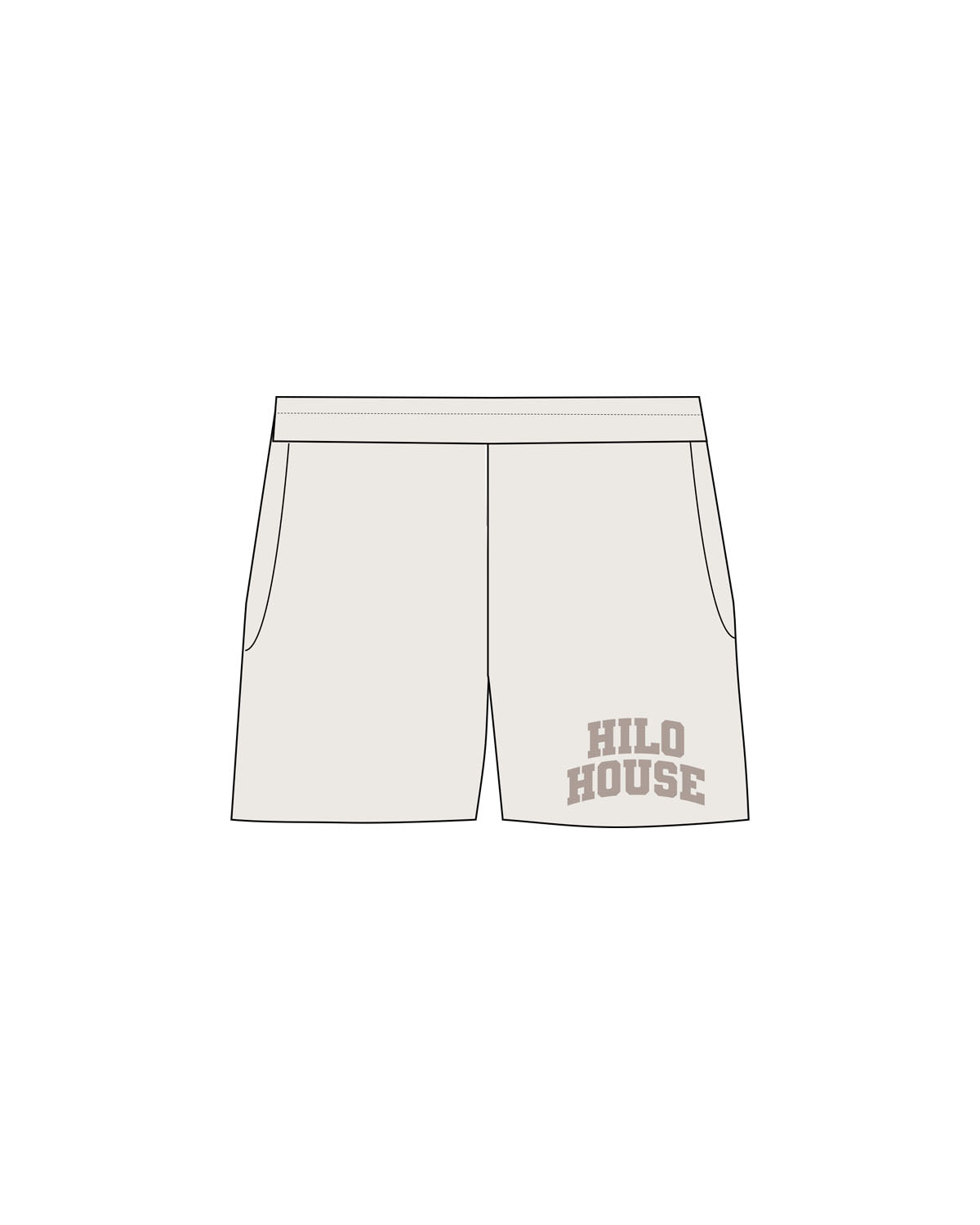 The Mens Sweat Shorts - Bone - HiLo - Left Leg Stacked - Printed - Tone on Tone