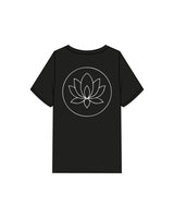 The Mens Heavyweight Tee - Black - Sacred Studios - Center Chest & Back Round - Printed - White