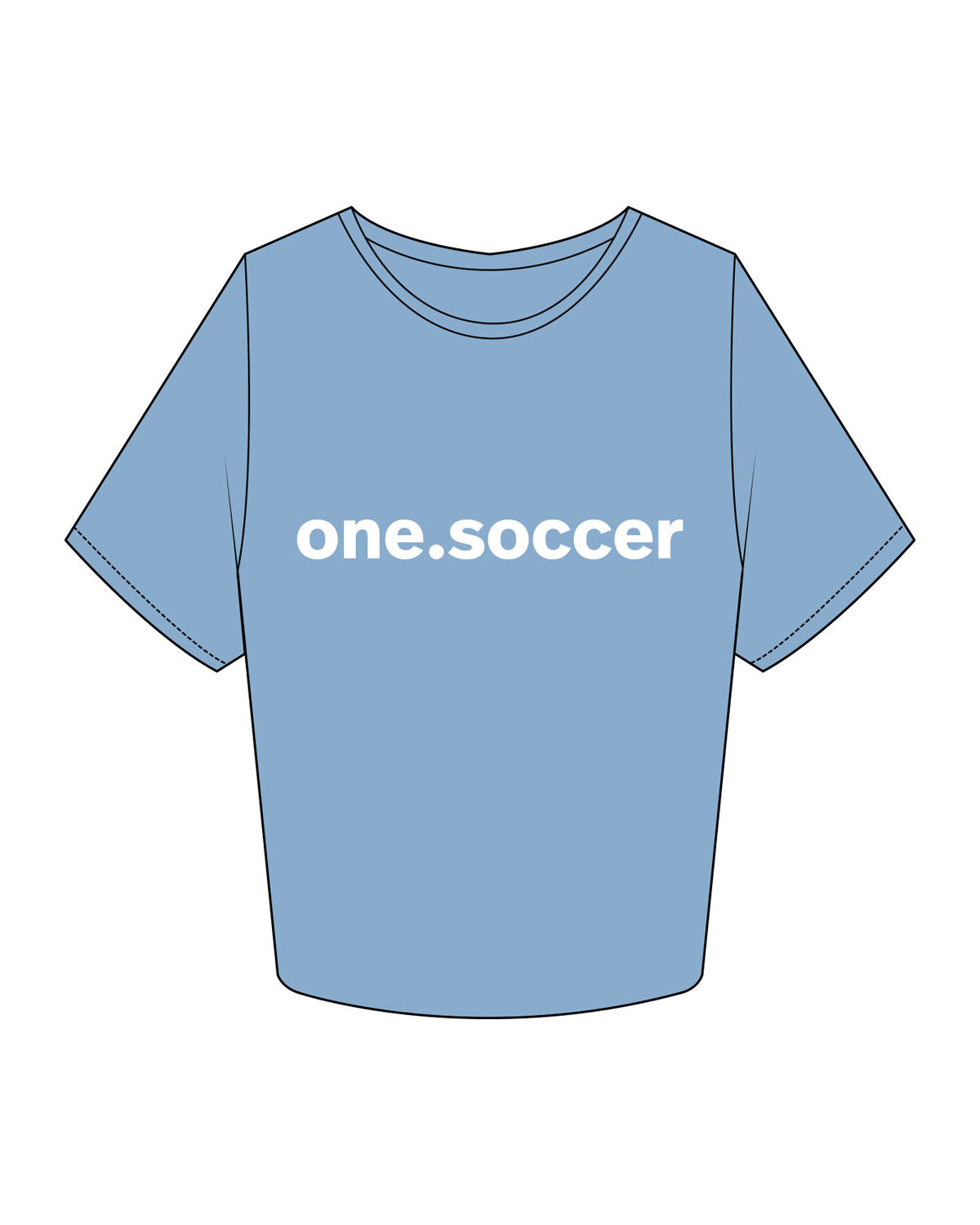 The Crop Tee - Carolina - One Soccer - Chest Center - White