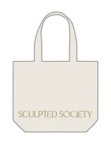 The Tote Bag - Natural - SCULPTED SOCIETY - Front Bottom Body - Printed - Olive