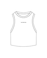 The Ribbed Crop Tank - White - TML - Chest - Embroidered "METHOD" - Black