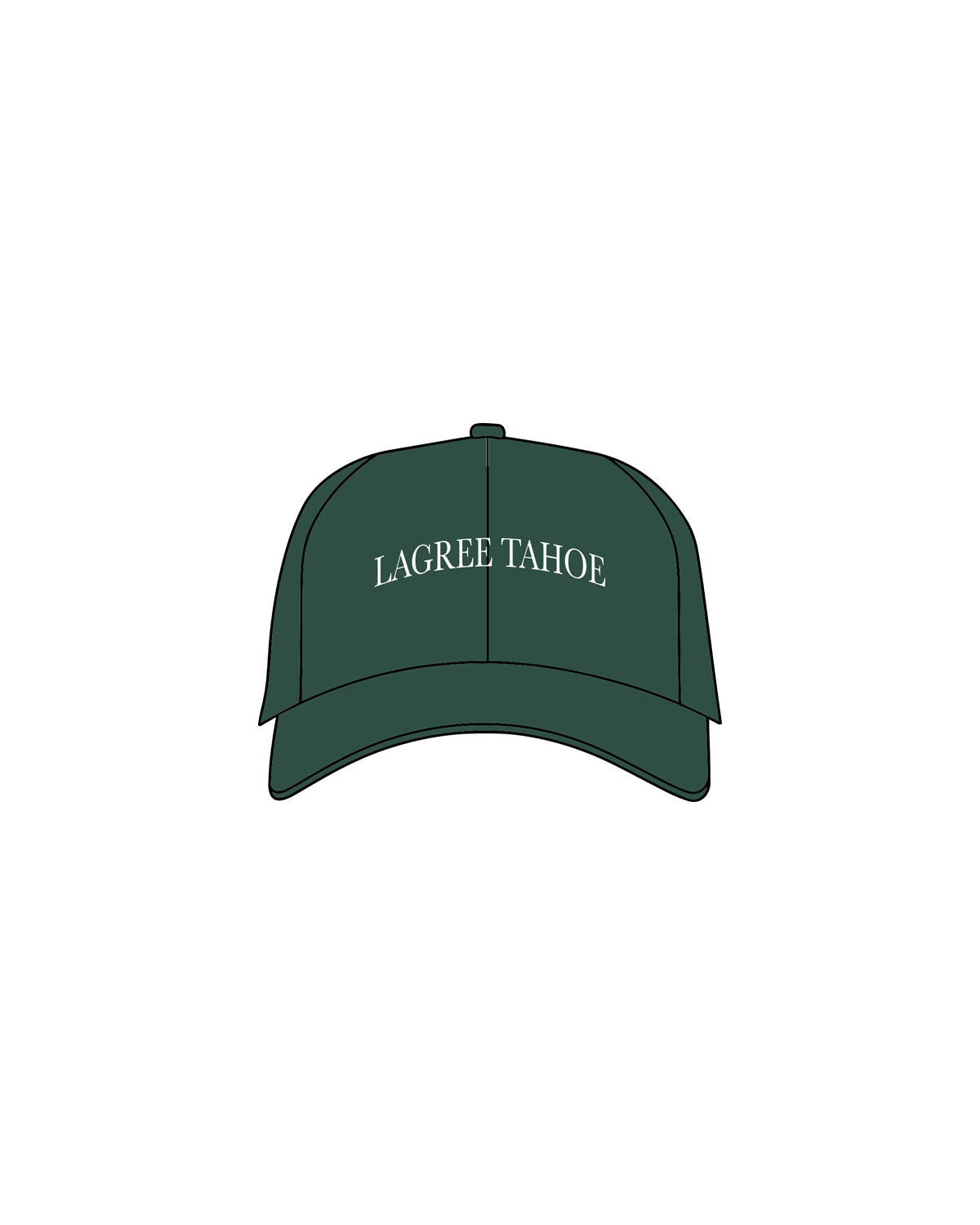 THE DAD HAT - Forest - Lagree Tahoe - Center Front - Embroidered - White