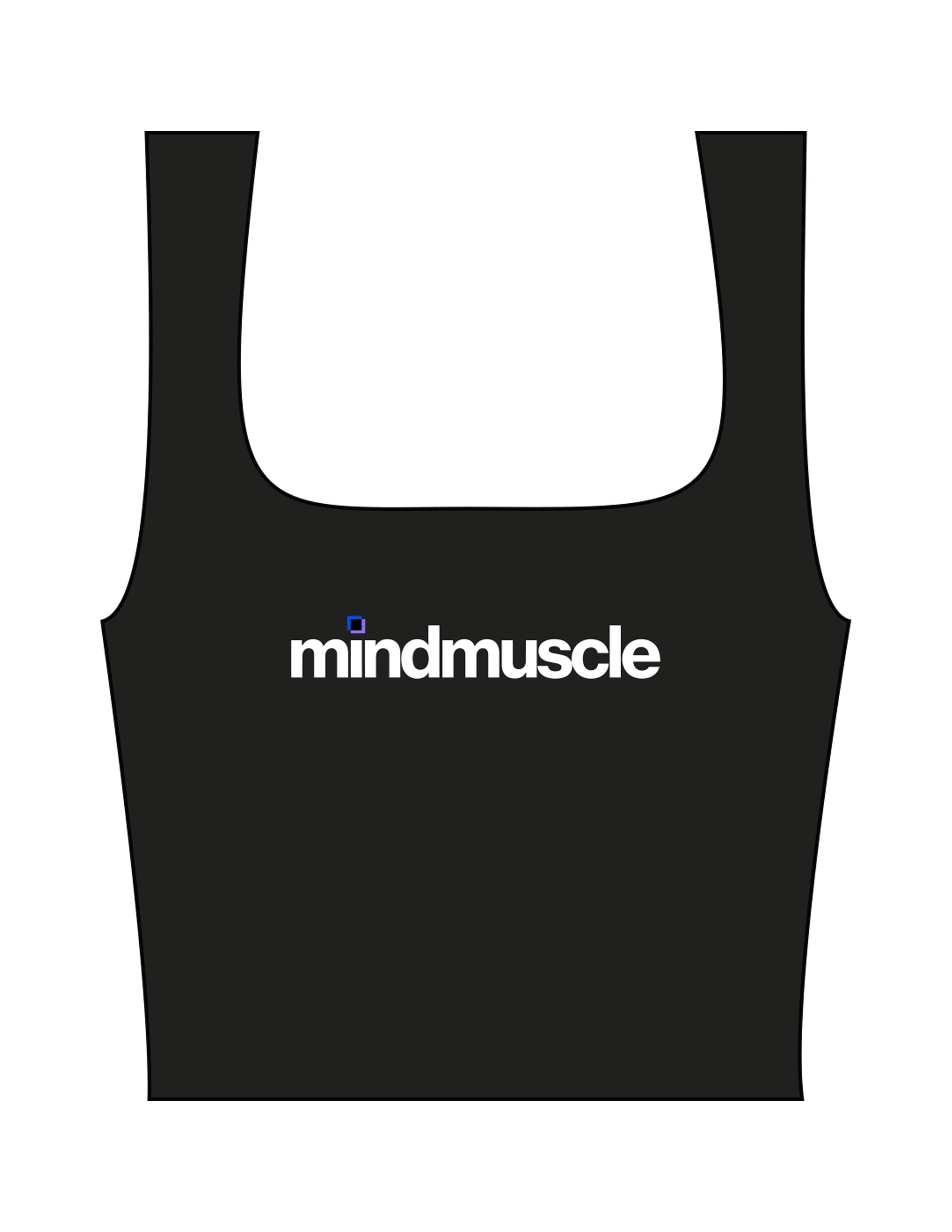 The Square Neck Tank - Black - Mind Muscle - Center Chest - Printed - Full Color