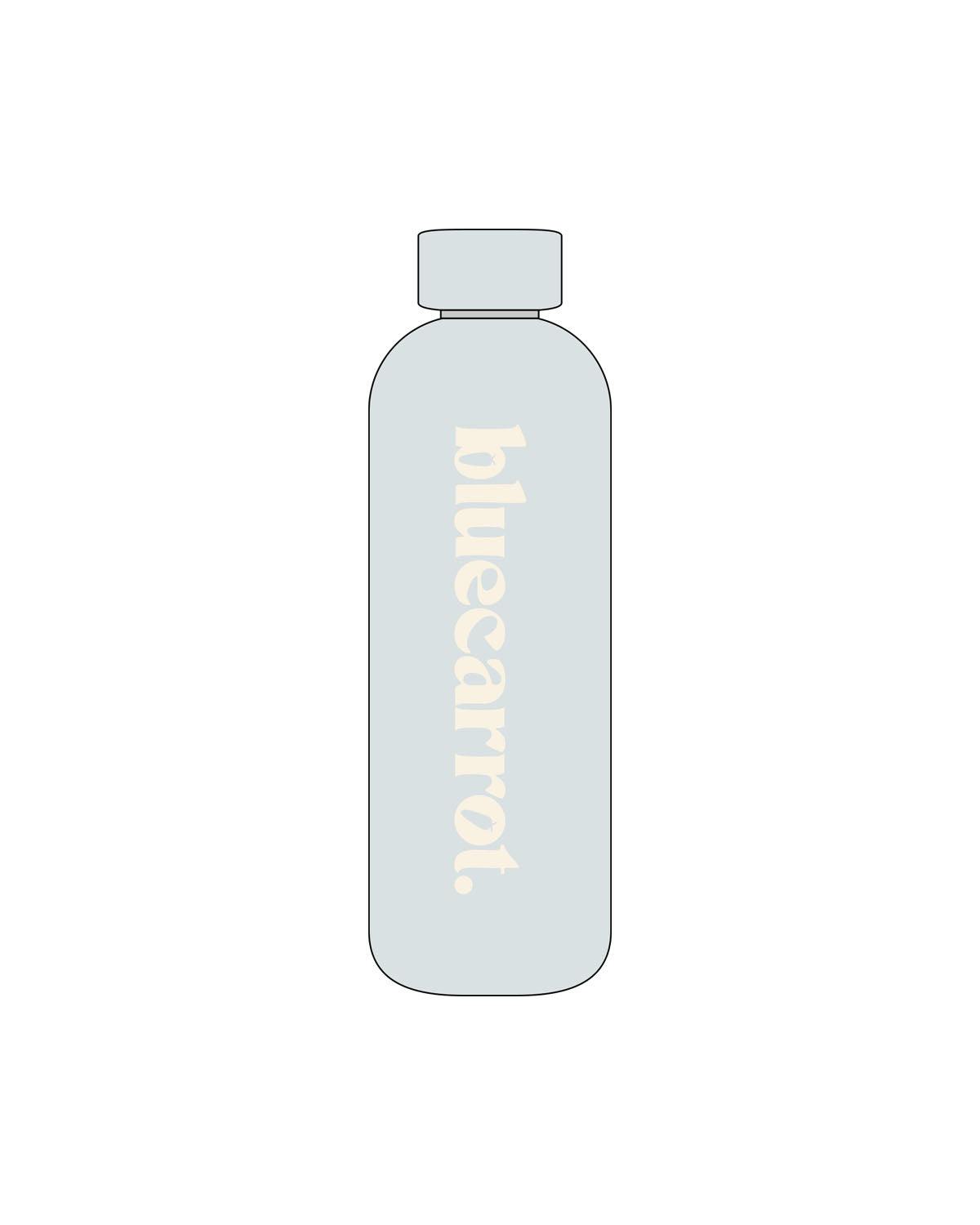 The Water Bottle - Mint - BlueCarrot - Center Body - Printed - Off White