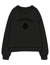 The Mens Crewneck - Black - Rumble Trainer - Center Chest Stacked - Tone on Tone