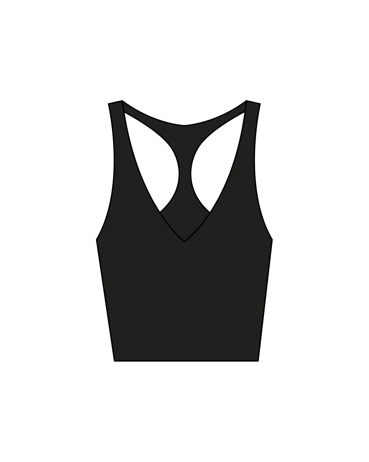 The Racer Tank - Black - NSpiers - Center Back - Printed - White