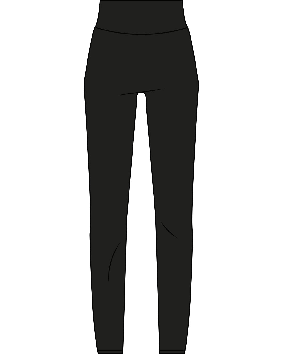 The Basic Legging - Black - Pilates 760 - Center Back - Printed - White