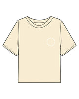 The Midweight Crop Tee - Lemon - Studio Novo - Left Chest Round Stacked - Embriodered - White