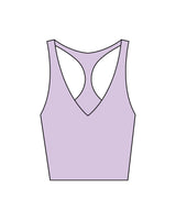 The Racer Tank - Lavender - Wellth Society - Back Center Stacked - Printed - Black