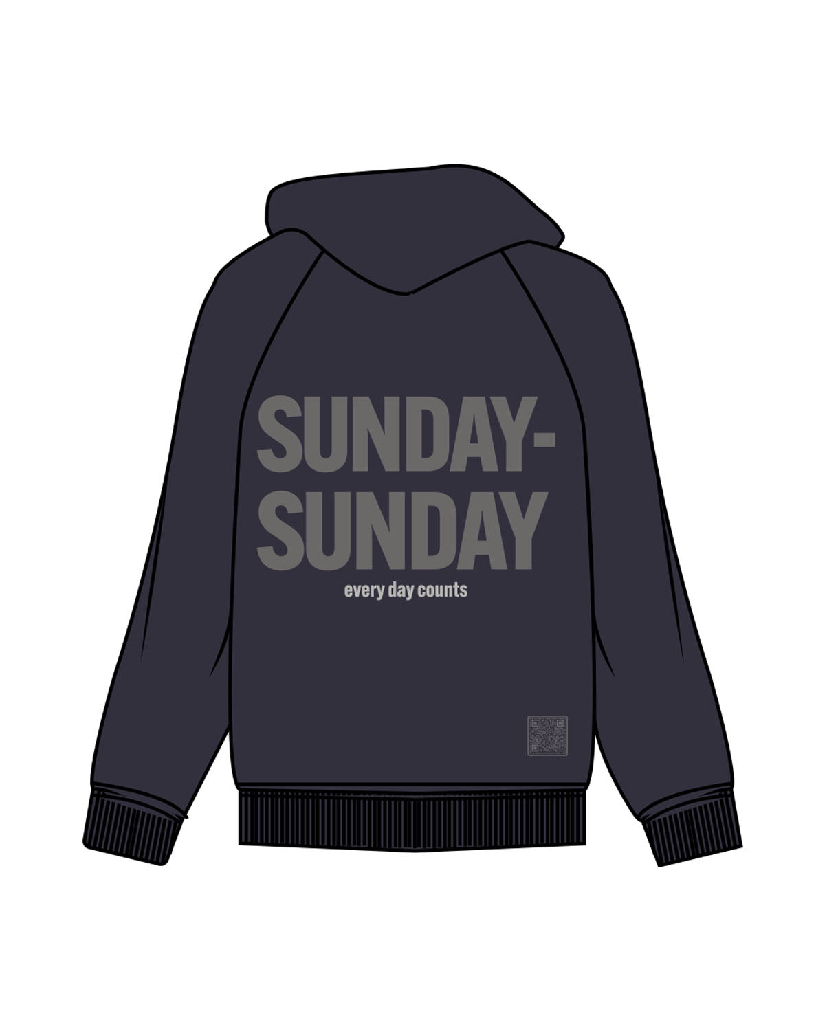 The Mens Heavyweight Hoodie - Midnight - MOB - Left Chest, Center Back Stacked & Back Lower Right - Printed - Full Color