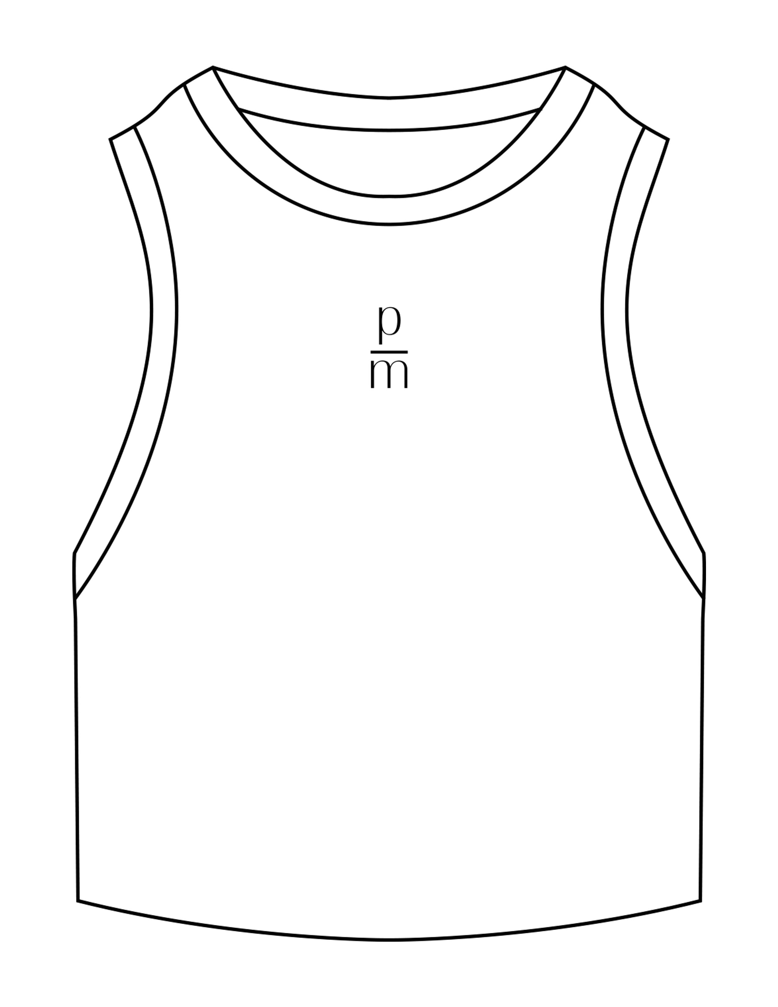 The Ribbed Crop Tank - White - Pilates Method/Barre Noir - Center Chest - Embroidered - Black