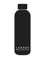 The Water Bottle - Black - Lagree Restoration - Bottom Body Stacked - Printed - White