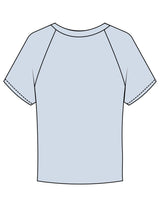 The Micro Rib Baby Tee - Baby Blue - Carriage House - Center Chest Stacked - Printed - Navy