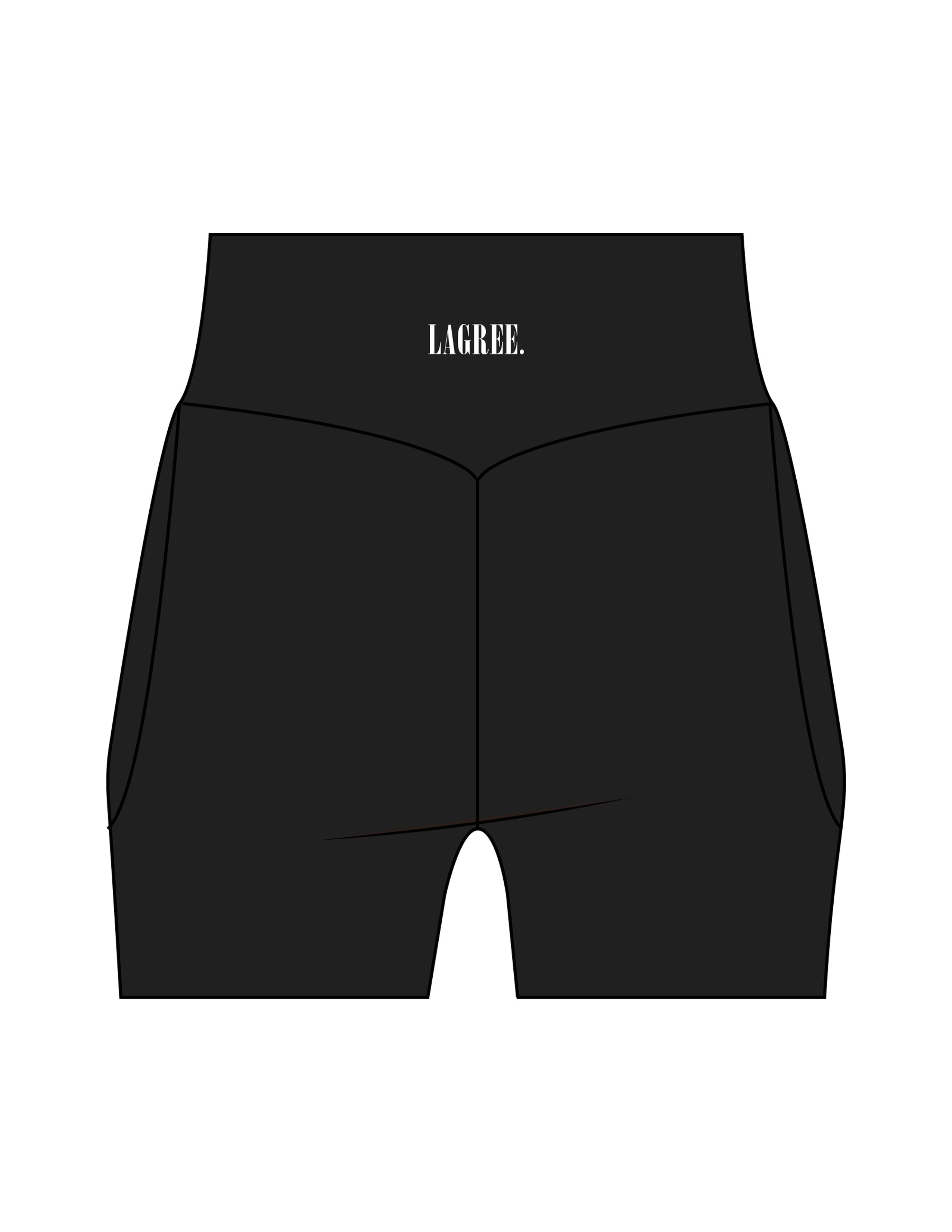 The Womens Sporty Pocket Short - Black - Studio 205 - Back Waistline - Printed - White