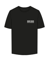 The Mens Tee - Black - Bird Rock Coffee - Left Chest Stacked - White