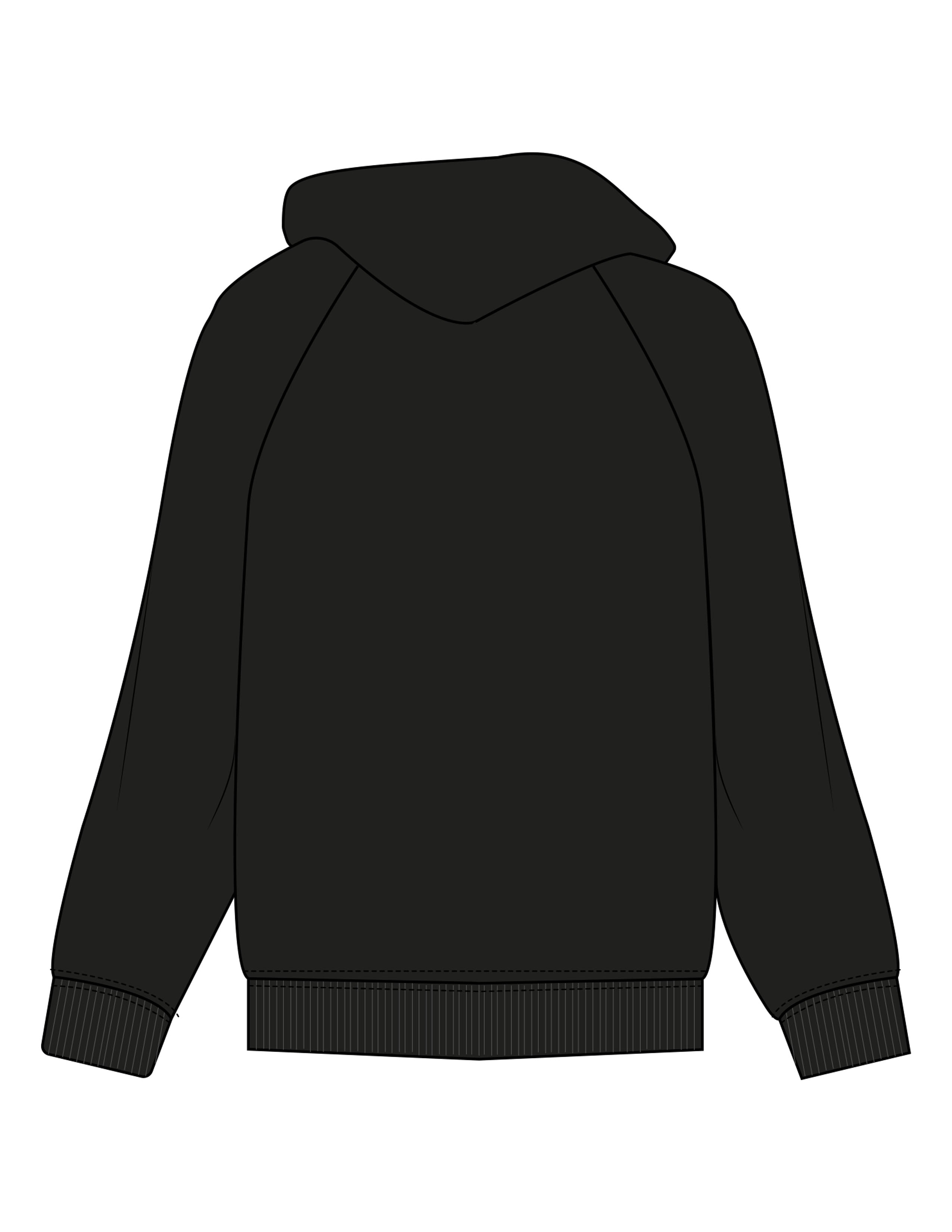The Womens Hoodie - Black - enCore Pilates - Center Chest Stacked - Printed - Off White