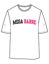 The Womens Oversized Tee - White - Megabarre - Center Chest - Printed - Full Color