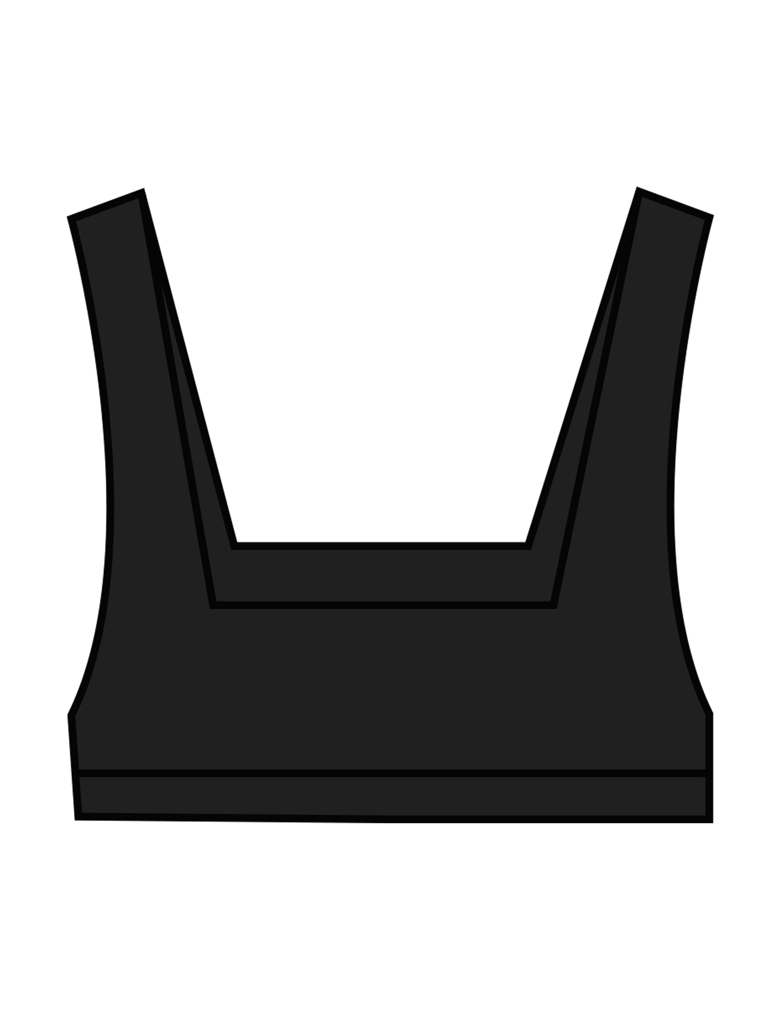 The Box Cut Bra - Black - Rumble Trainer - Center Chest Stacked - Printed - Full Color