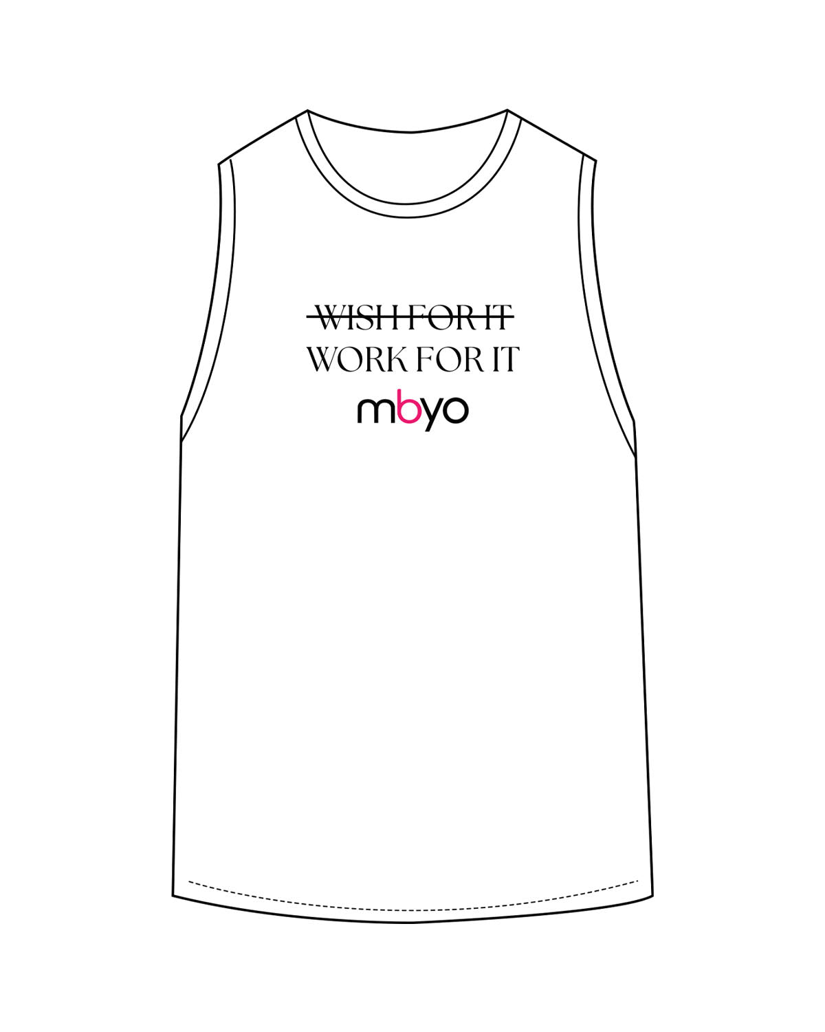 The Classic Full Length Tank - White - Megabarre - Center Chest Stacked - Printed - Full Color