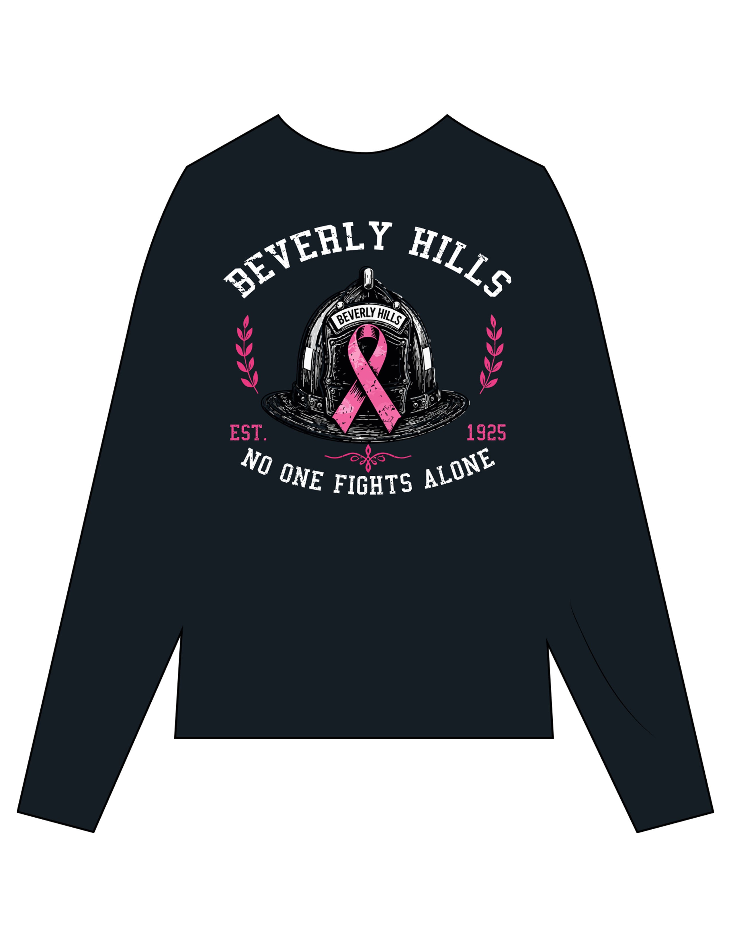 The Mens Long Sleeve - Navy - BHF BCA2026 - Left Chest & Back Stacked - Printed - Full Color