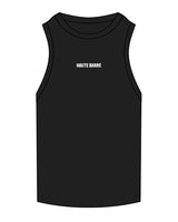The Ribbed Crop Tank - Black - Haute Barre - Center Chest - Embroidered - White